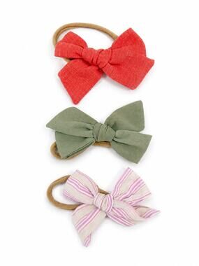 Small Shop Baby Bow Headband Set of 3 Nylon Bows